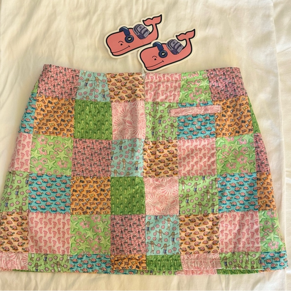 Vineyard vines patchwork print skort with VV Stickers! Girls size 12 must see!!